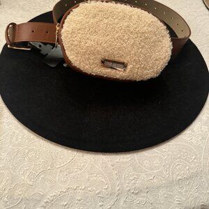 Steve Madden Women's Faux-Shearling Oval Belt Bag